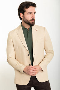 Bojoni Pezza Slim Fit Beige Blazer