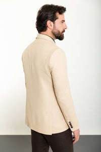 Bojoni Pezza Slim Fit Beige Blazer