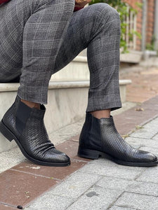 Lance Black Woven Leather Chelsea Boots-baagr.myshopify.com-shoes2-BOJONI