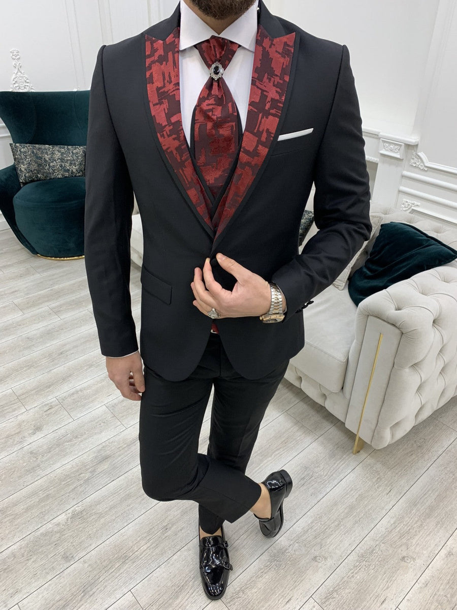 Bojoni Royal Red Slim Fit Tuxedo | VICLAN