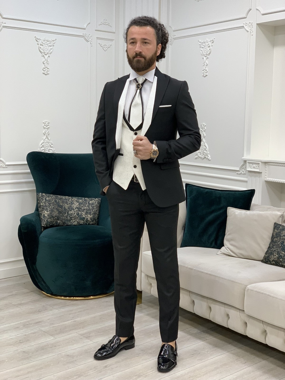 Bojoni Dayton Black Slim Fit Tuxedo 