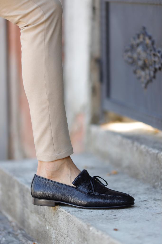 Bojoni Black Patent Leather Penny Loafers