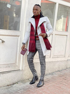 Bojo Gray Slim Fit Wool Long Coat-baagr.myshopify.com-Jacket-BOJONI