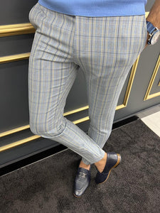 Bojoni Uluwatu Slim Fit Blue Striped Trouser