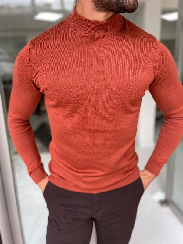 Bojo Tile Slim Fit Mock Turtleneck Sweater-baagr.myshopify.com-sweatshirts-BOJONI