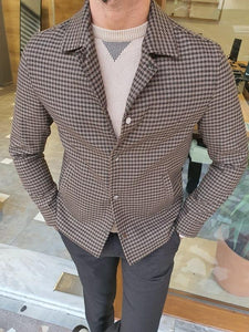 Clemson Brown Slim Fit Plaid Jacket-baagr.myshopify.com-Jacket-brabion