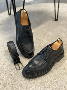 Bojoni Wooster Black Derby Shoes 