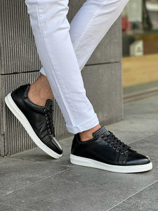 Benson Staple Detailed Eva Sole Black Sneakers | VICLAN