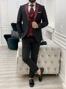 Bojoni Royal Red Slim Fit Tuxedo 