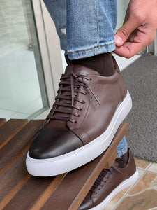 Argeli Brown Lace-Up Mid-Top Sneakers-baagr.myshopify.com-shoes2-BOJONI