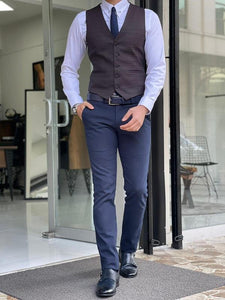 Forenza Brown Slim Fit Wool Vest-baagr.myshopify.com-suit-BOJONI