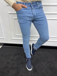 Leon Slim Fit Blue Lycra Jeans