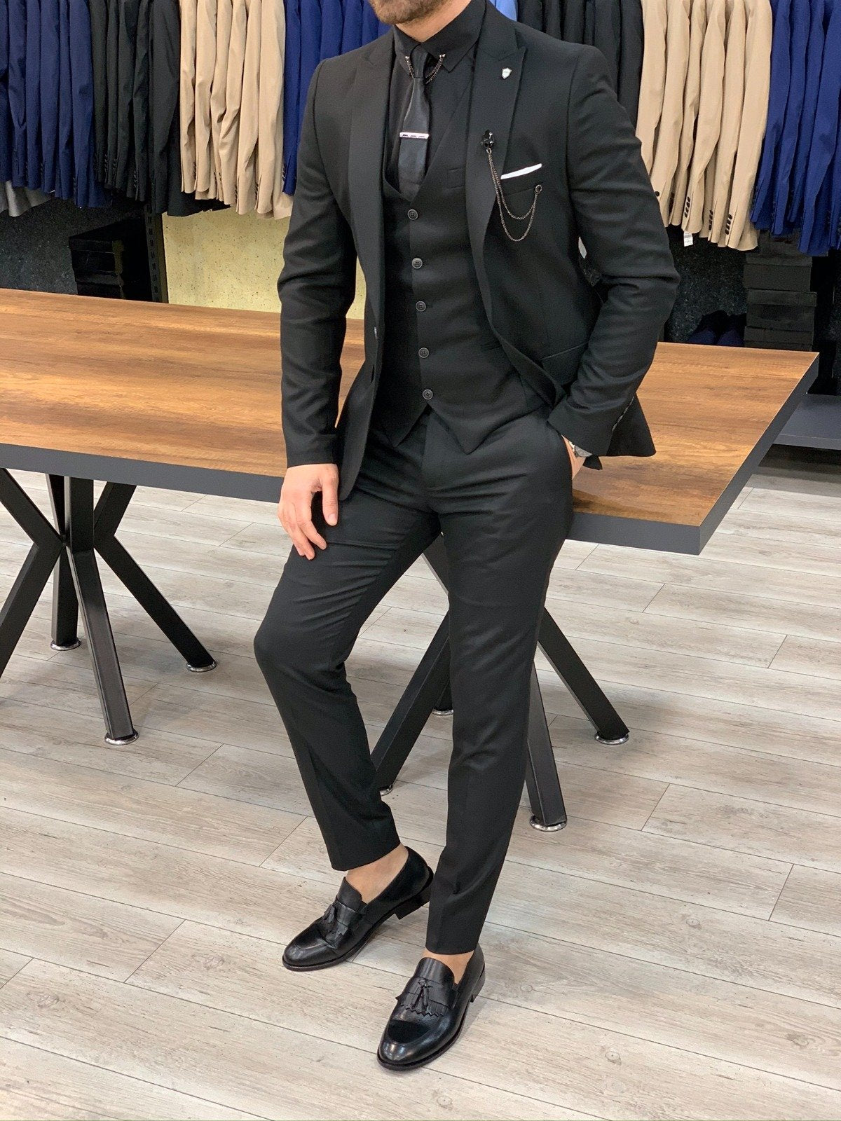 Doral Black Slim Fit Suit-baagr.myshopify.com-1-BOJONI
