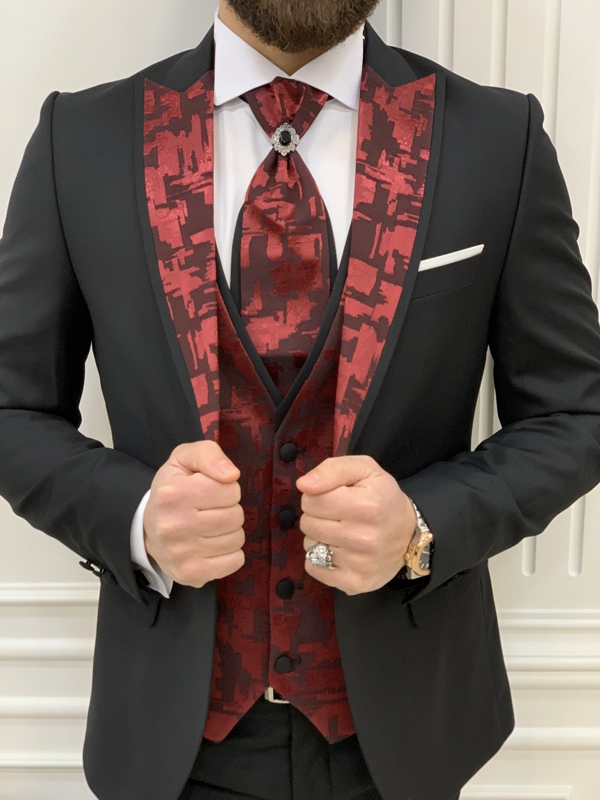 Bojoni Royal Red Slim Fit Tuxedo 