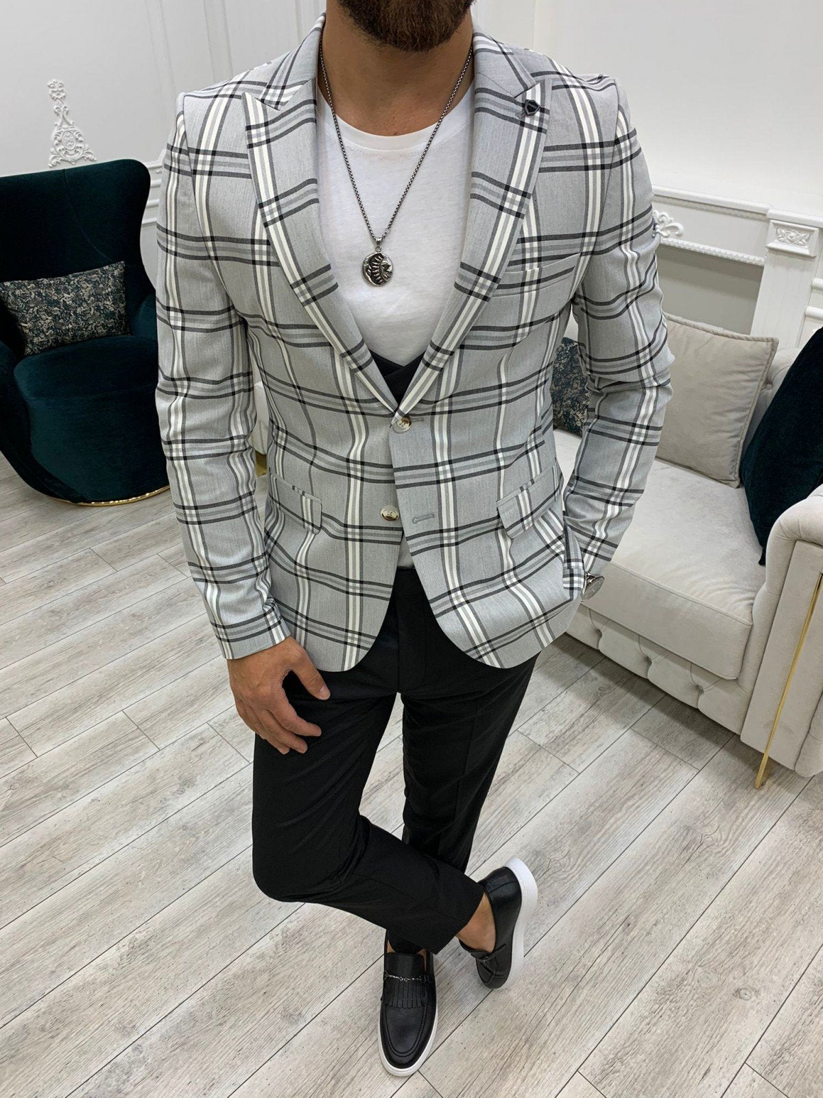 Areni Gray Plaid Slim Fit Suit-baagr.myshopify.com-1-BOJONI