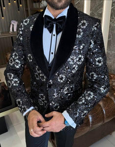 Bojoni Richbaum Black Premium Slim Fit Tuxedo Suit