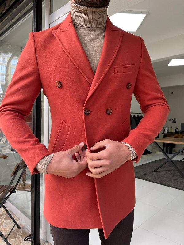 Verno Tile Slim Fit Double Breasted Wool Long Coat-baagr.myshopify.com-Jacket-BOJONI