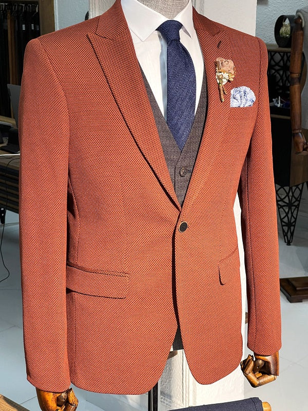 Bojoni Louis Tile Slim Fit Peak Lapel Wool Suit 