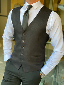 Forenza Black Slim Fit Wool Vest-baagr.myshopify.com-suit-BOJONI