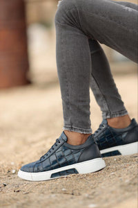 Ash Croc Detailed Eva Sole Blue Sneakers