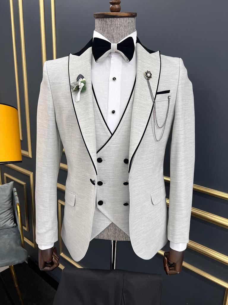 Bojoni Amato Grey Slim Fit Tuxedo