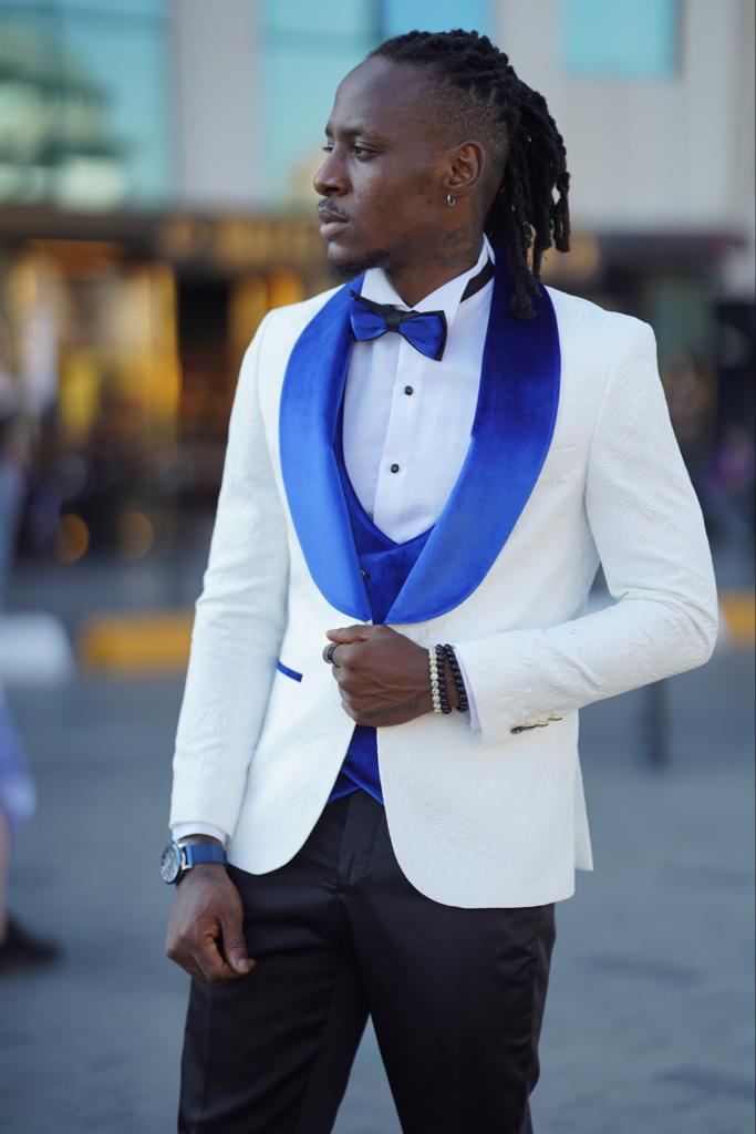 Ace Custom Slim Fit White Tuxedo