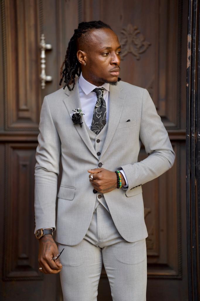 grey suit with black dress Grey Suit and Black Dress