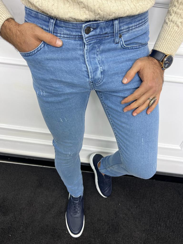 Leon Slim Fit Blue Lycra Jeans