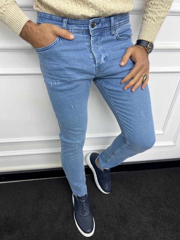 Leon Slim Fit Blue Lycra Jeans