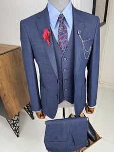 Luxe Slim Fit High Quality Woolen Navy Suit