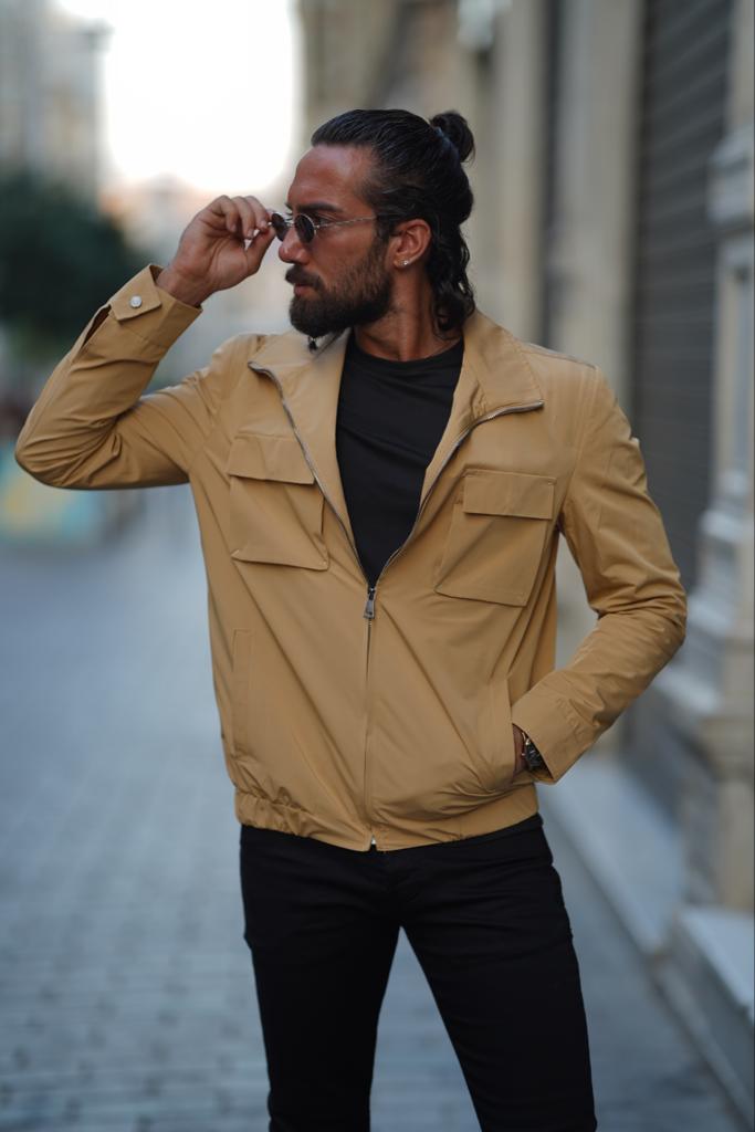 Thread Slim Fit Beige Coat | VICLAN Thread Slim Fit Beige Coat | VICLAN