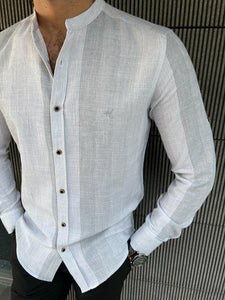 Giovanni Mannelli Slim Fit White Cotton Shirt