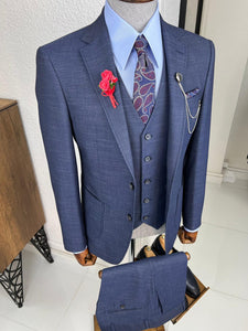 Luxe Slim Fit High Quality Woolen Navy Suit