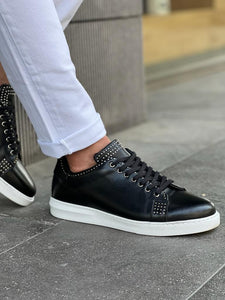 Benson Staple Detailed Eva Sole Black Sneakers | VICLAN