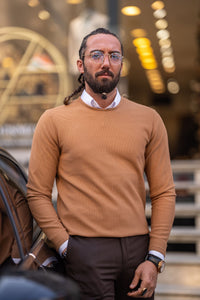 Bojoni Milford Slim Fit Camel Knitwear