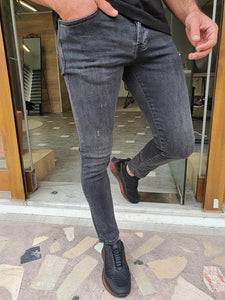 Forenzax Gray Slim Fit Ripped Jeans-baagr.myshopify.com-Pants-BOJONI