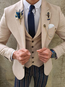 Verno Original  Beige Slim Fit Suit-baagr.myshopify.com-suit-BOJONI