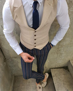 Bellingham Beige Slim Fit Vest-baagr.myshopify.com-suit-BOJONI