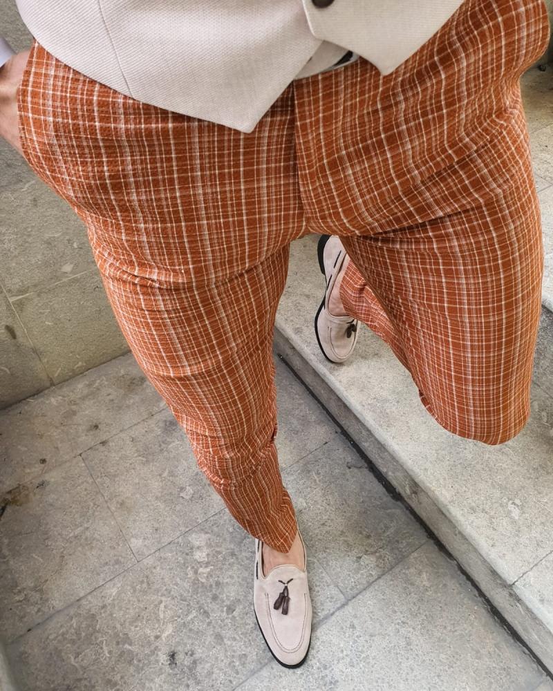Lumas Bellingham Orange Slim Fit Pants-baagr.myshopify.com-Pants-BOJONI
