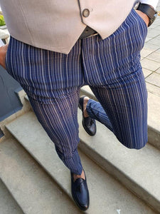 Forenza Sax Slim Fit Pinstripe Pants-baagr.myshopify.com-Pants-BOJONI