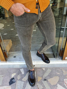 Bastoni Brown Slim Fit Jeans-baagr.myshopify.com-Pants-BOJONI