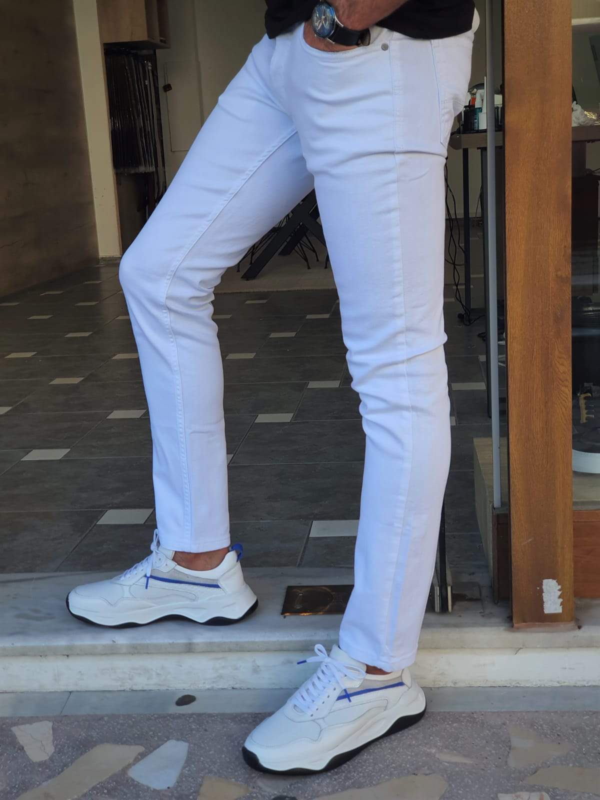 Forenzax White Slim Fit Jeans-baagr.myshopify.com-Pants-BOJONI