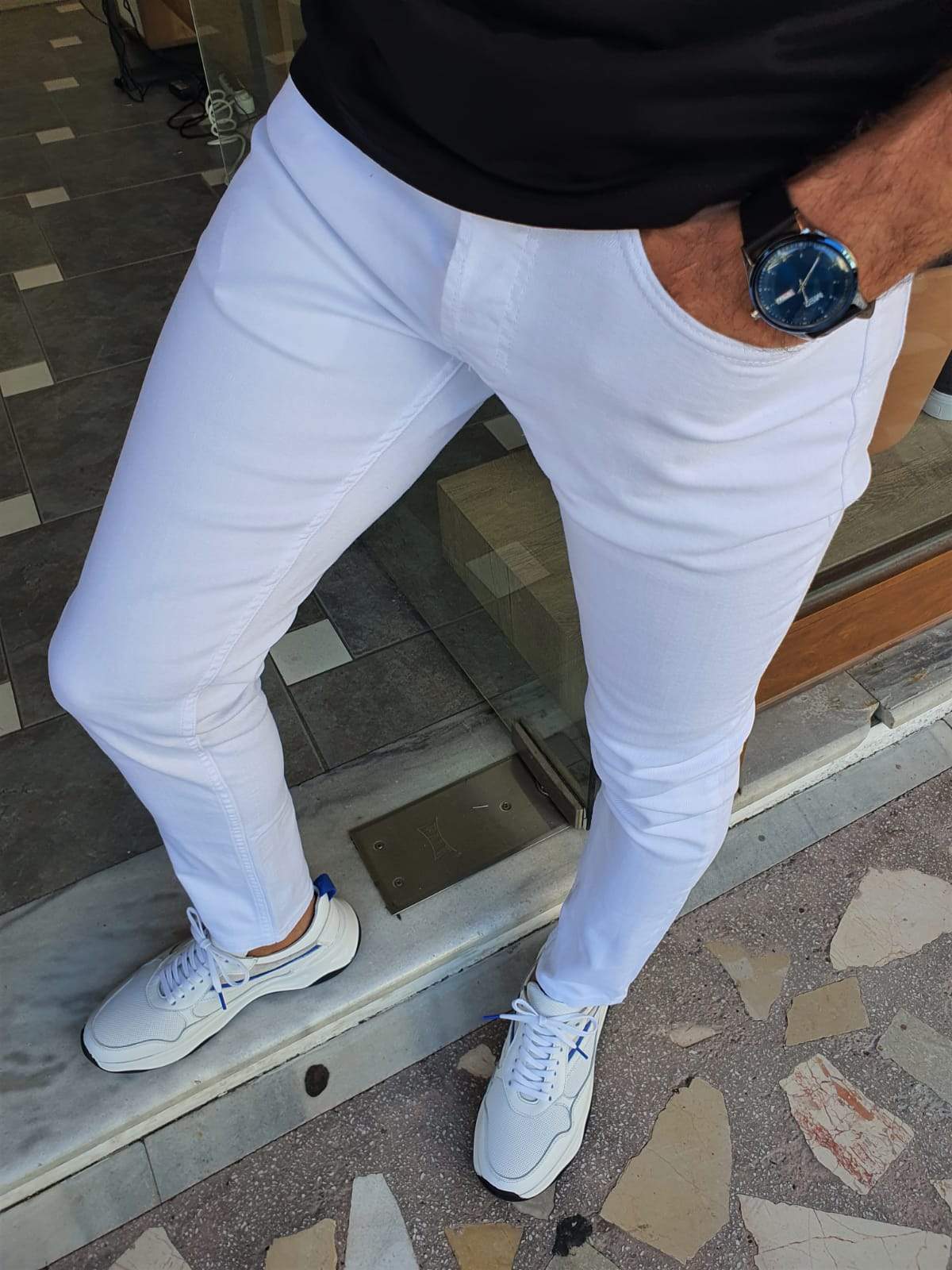 Forenzax White Slim Fit Jeans-baagr.myshopify.com-Pants-BOJONI