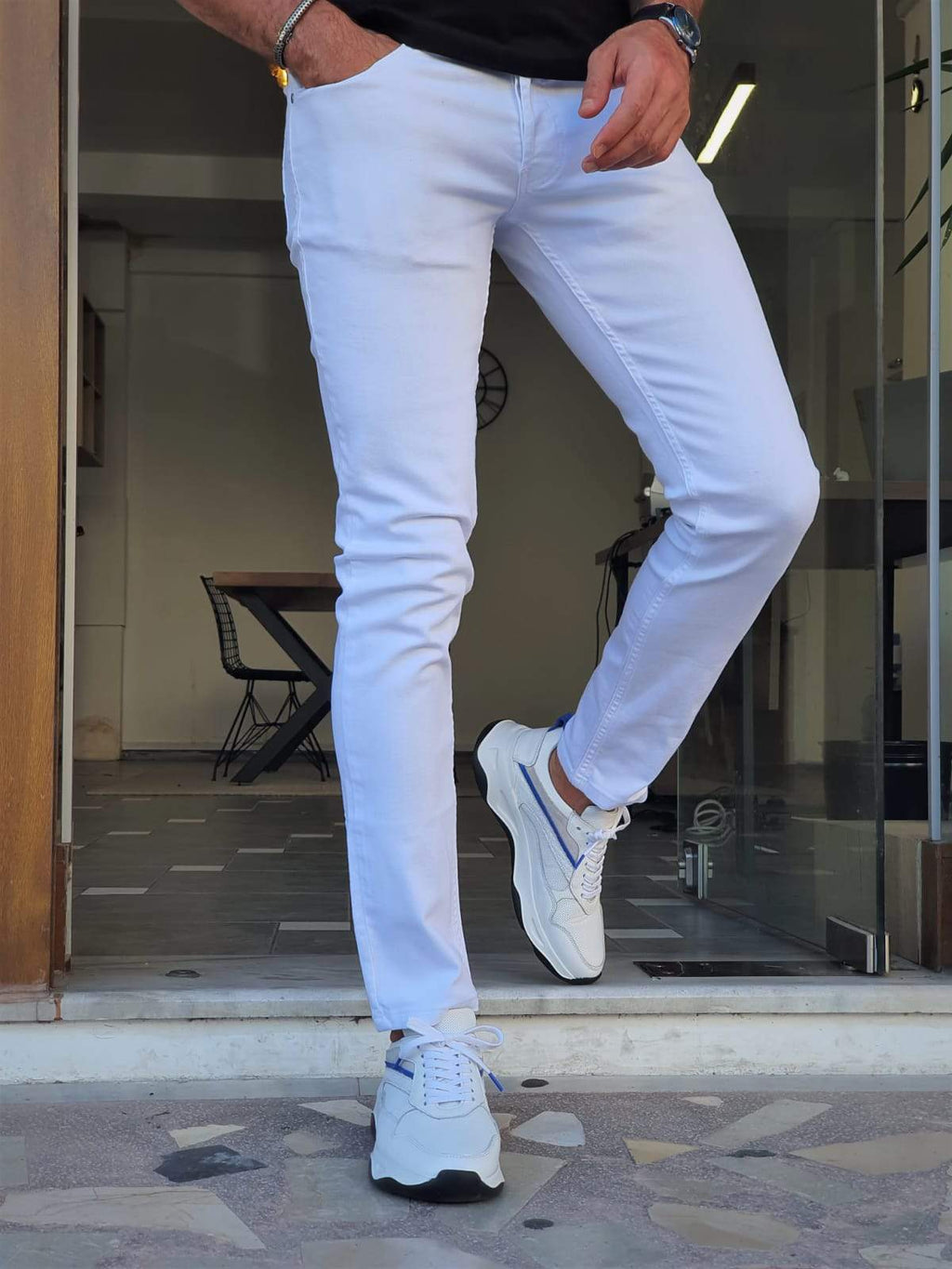 Forenzax White Slim Fit Jeans-baagr.myshopify.com-Pants-BOJONI