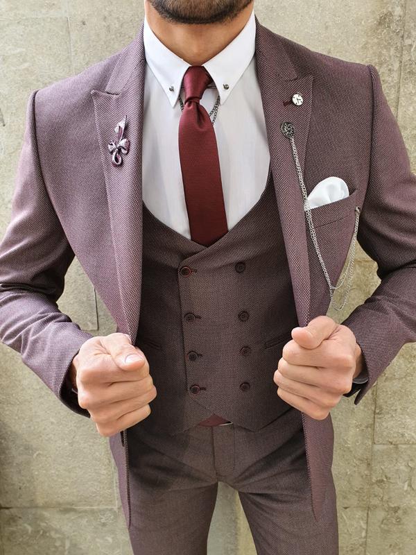 Bojoni Claret Red Slim Fit Suit-baagr.myshopify.com-suit-BOJONI
