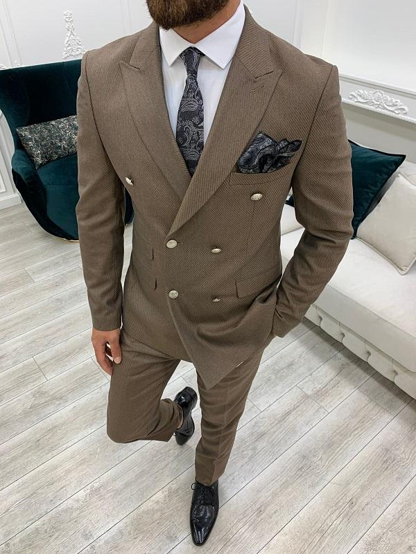 Palermo Brown Slim Fit Double Breasted Suit-baagr.myshopify.com-1-BOJONI