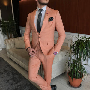 Bojoni Cagliari Orange Slim-Fit Suit 3-Piece
