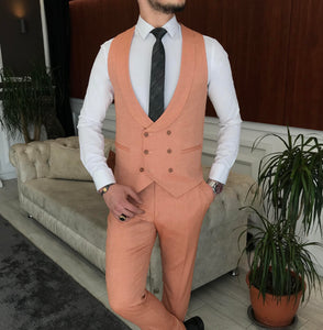 Bojoni Cagliari Orange Slim-Fit Suit 3-Piece