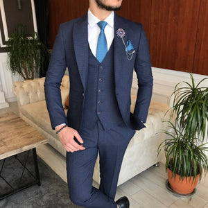 Bojoni Cagliari Navy Slim-Fit Suit 3-Piece