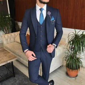 Bojoni Cagliari Navy Slim-Fit Suit 3-Piece